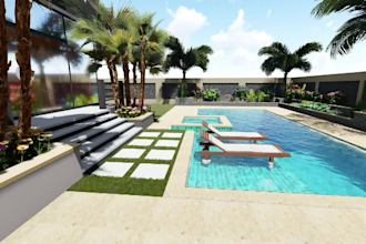 modern front yard design,best landscape design,swimming pool
