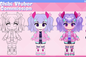 draw pixel anime model chibi vtuber 3d vtuber pixel live2d rigging for streaming