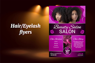 design flyer for beauty salon, spa, massage, hair, eyelash