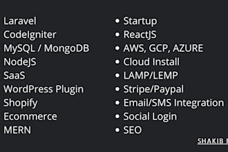 develop and fix bug PHP, laravel, codeigniter, jquery, react js website and API