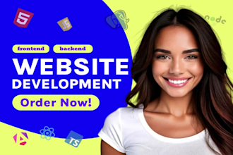 do custom website development as front end developer, full stack web developer