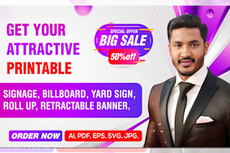 do attractive billboard, signage, retractable banner