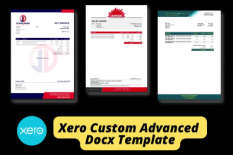 design xero custom invoice templates docx PDF