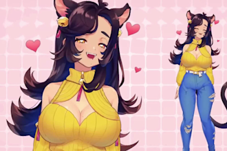 design and rig female nsfw vtuber model live2d vtuber rigging vtuber commission