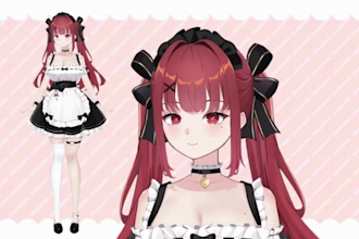 draw 2d vtuber model, live2d vtuber, anime model, live2d rigging, vtuber outfit