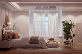 do professional animation of interior scene with different light settings