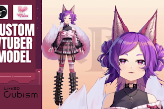 design and rig custom live 2d vtuber model 3d vtuber live2d vtuber rigging model