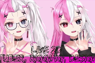 design and rig live2d model, 2d vtuber design, live2d rigging vtube studio chibi