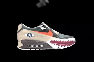 create 3d shoes, 3d sneaker, 3d footwear animation and shoe product video