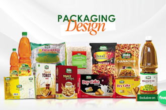 design modern and eye catching custom packaging for your brand