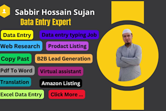 be expert in data entry, copy past, b2b lead generation specialist