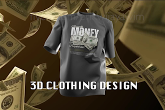 design a 3d realistic walking t shirt mockup with background