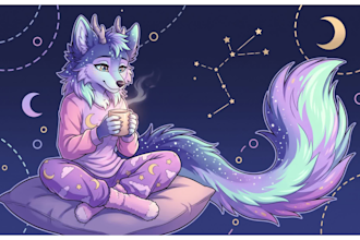 custom anime furry art of your fursona or oc