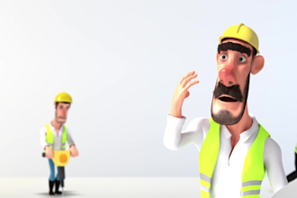 create 3d construction animation video