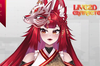 design and rig live2d vtuber model 2d anime vtuber live2d model vtuber rigging
