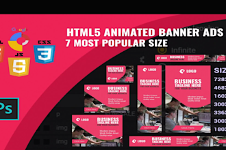 design HTML5 animated banner ads for google adwords web banner ads