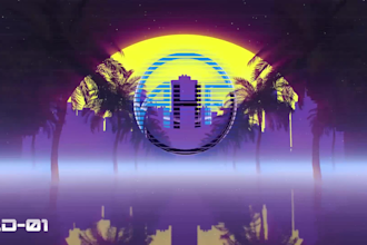 create retro,80s,90s, tv, intro video of your text, logo