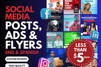 do medical, gym, restaurant, dental ad, posts, carousel
