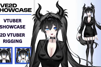 design custom vtuber model, live2d rigging, 2d vtuber rigging, anime, 2d vtuber
