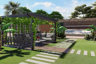 3d design your garden,   landscape and do realistic renders