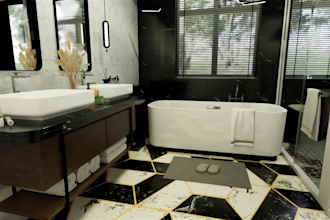 create bathroom design, interior design,  3d architecture render