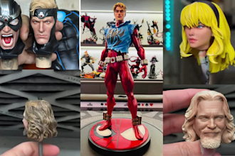 3d print and paint miniature painting anime figure bust head model mini painting