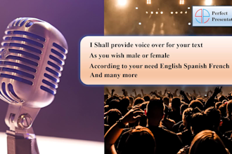 provide ai voice over male female english spanish and more at affordable price