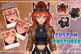 draw custom anime pngtuber model for twitch and streaming