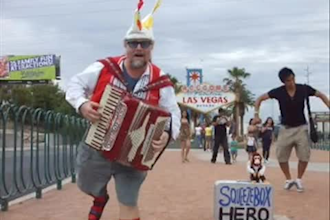 send video of unique accordion singing telegram