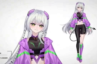 draw and rig live2d vtuber model, 2d vtuber rigging, anime, streaming avatar png