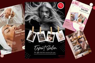 design attractive beauty salon, spa ,hair extension, nail extension flyer