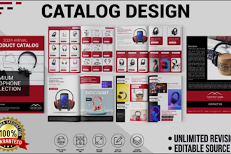 design professional product catalog, catalogue, brochure, lookbook and flyer