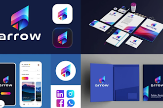 do modern business logo design and brand identity with branding kit