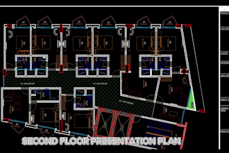 do 2d floor plan, kitchen, and restaurant plan in autocad