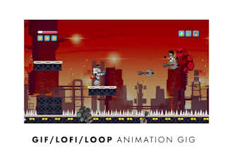 create a 2d looping animation in any style