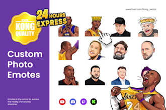 draw your face into custom chibi emotes for kick and twitch by kong vector