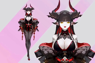 draw and rig live2d model, 2d vtuber model, vtuber commission anime vtuber rig