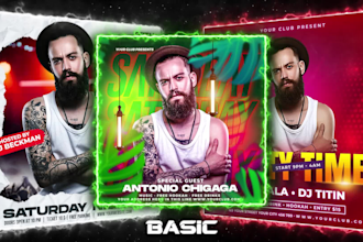 design and animate motion flyer for event, parties and businesses