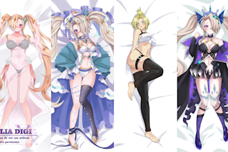 draw custom dakimakura vtuber, anime, fanart, waifu, husbando in anime style