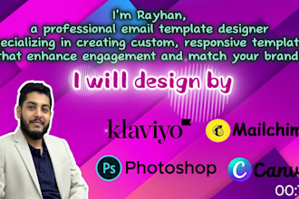 design professional klaviyo, mailchimp email template