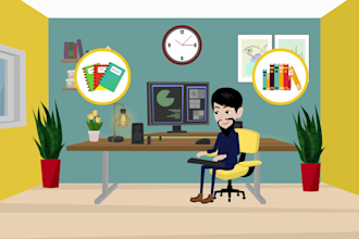 create 2d animated explainer video for an elearning course