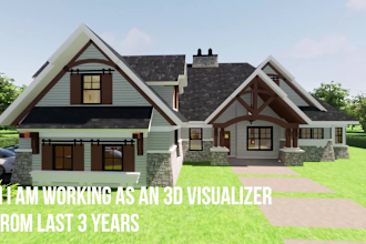 create walk through and 3d rendering of exterior and interior of house plan