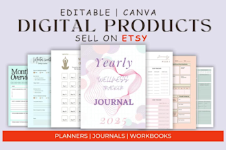 create canva editable digital downloads to sell on etsy, SEO