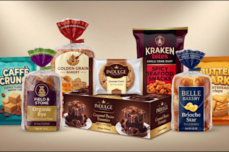 design bread packaging, cake box, toast label, and bakery product packaging