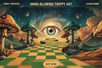 design trippy psychedelic illustration and 4k video