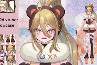 design and rig 2d vtuber model, live2d rigging, vtuber avatar, anime 4 streamers