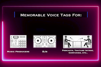record a custom female voice tag or producer tag no ai