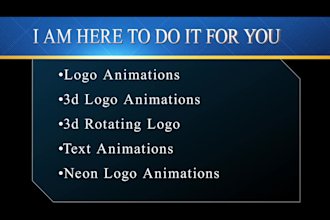create 3d logo animations and intro video within 24 hours