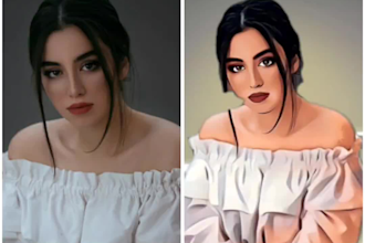 draw vector cartoon portrait from your photo