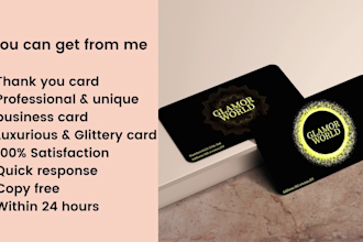 do professional luxury business card and thank you card